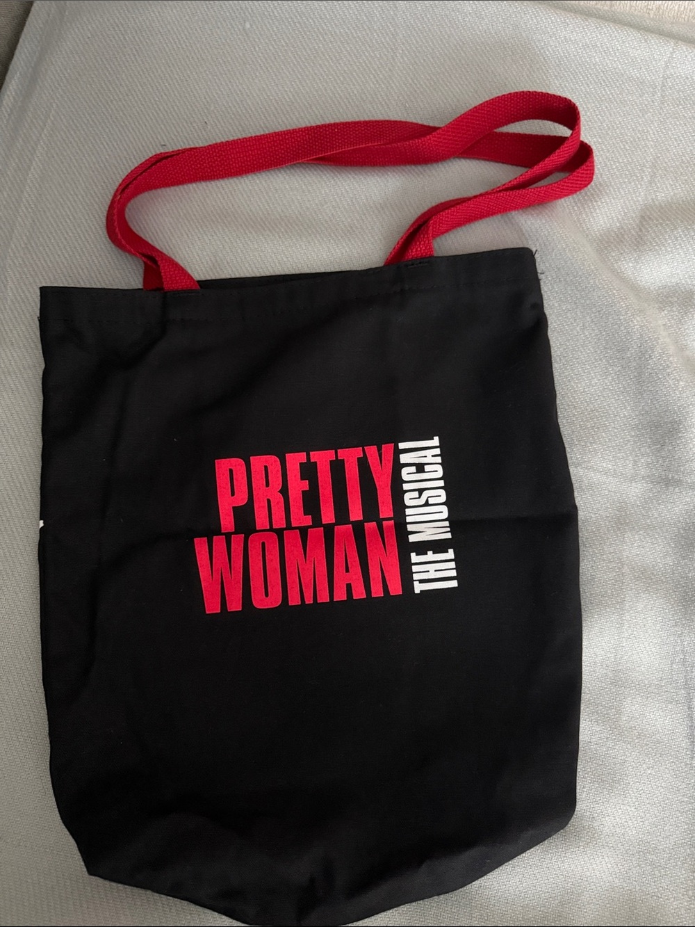 Pretty Woman The Musical Black Canvas Tote with Red Strap - Never used.